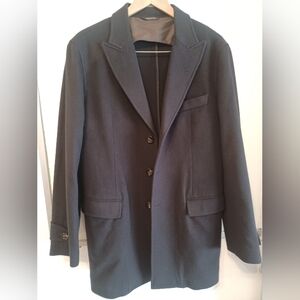 Maurizio Baldassari Barneys New York SOFT 100% Virgin Wool Navy Jacket Coat- 48